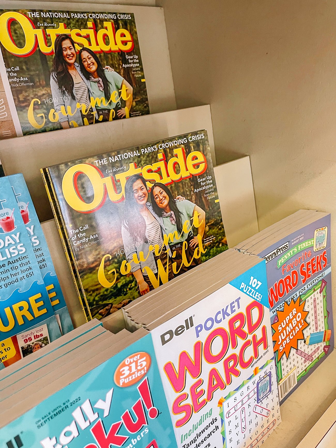 Outside magazine on newsstand