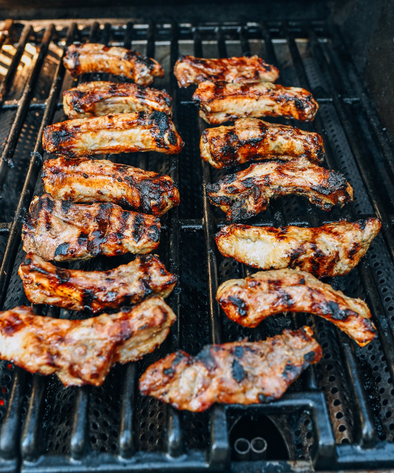individual ribs on grill