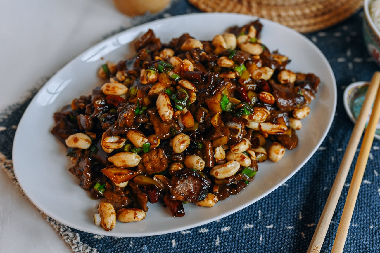 Kung Pao Beef Dish with Peanuts