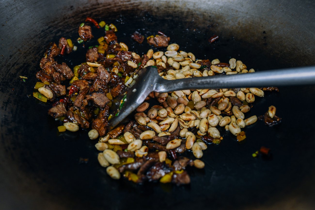 adding peanuts to beef