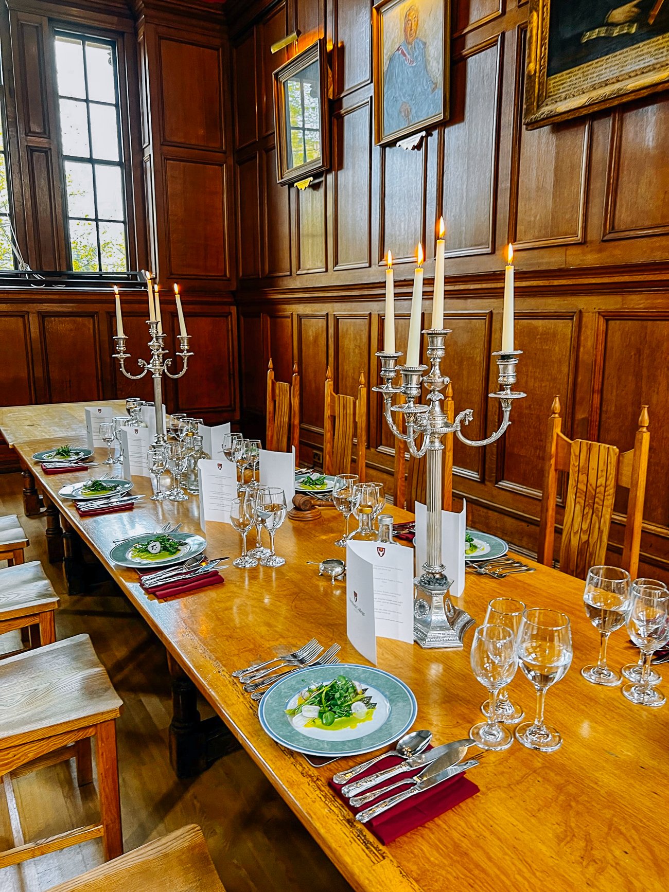 Professors table at Hertford College Formal Hall