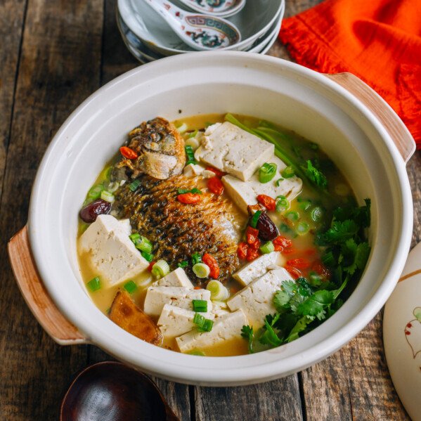 Chinese milky fish soup with tofu
