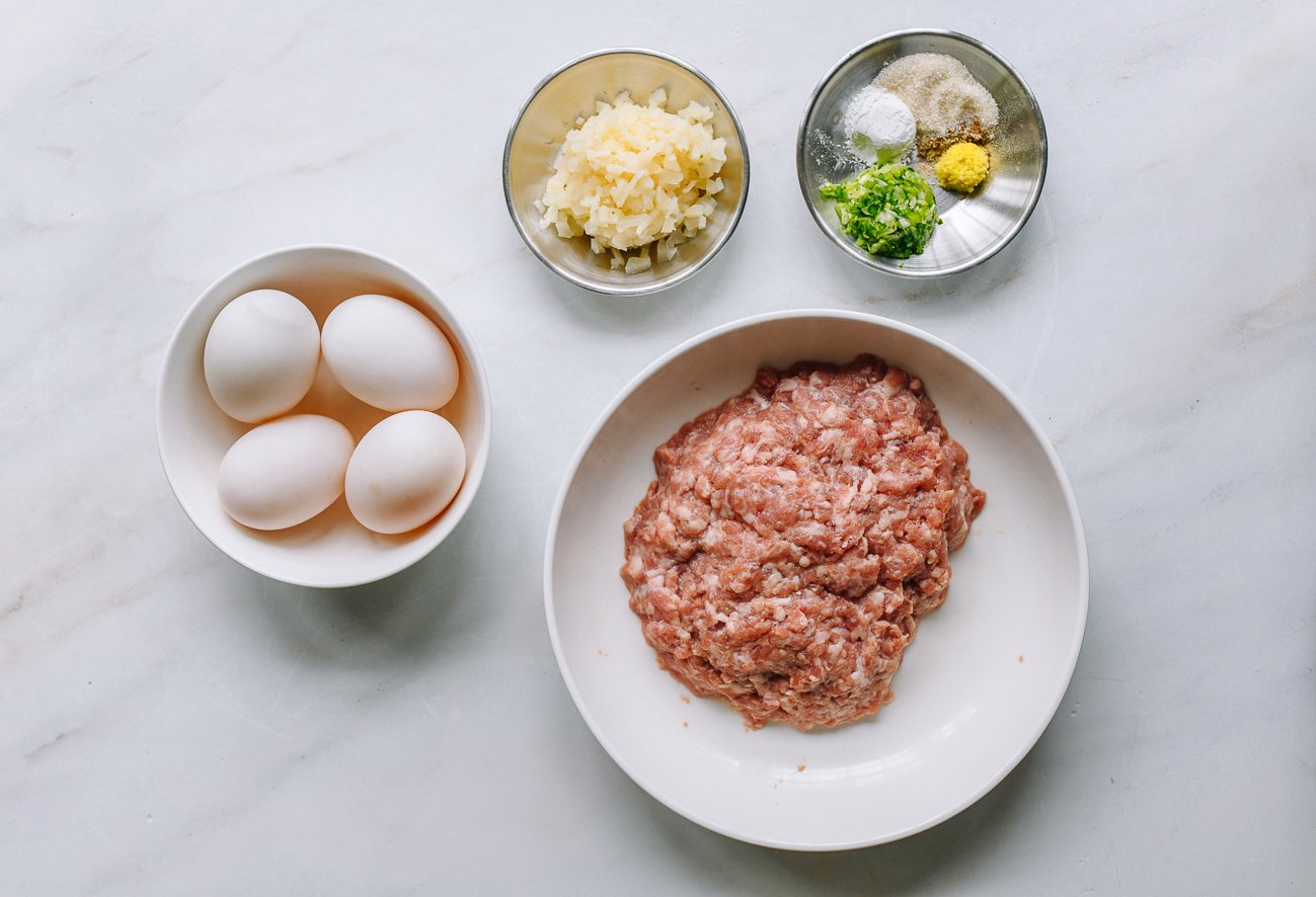 ingredients for Cantonese steamed meatloaf