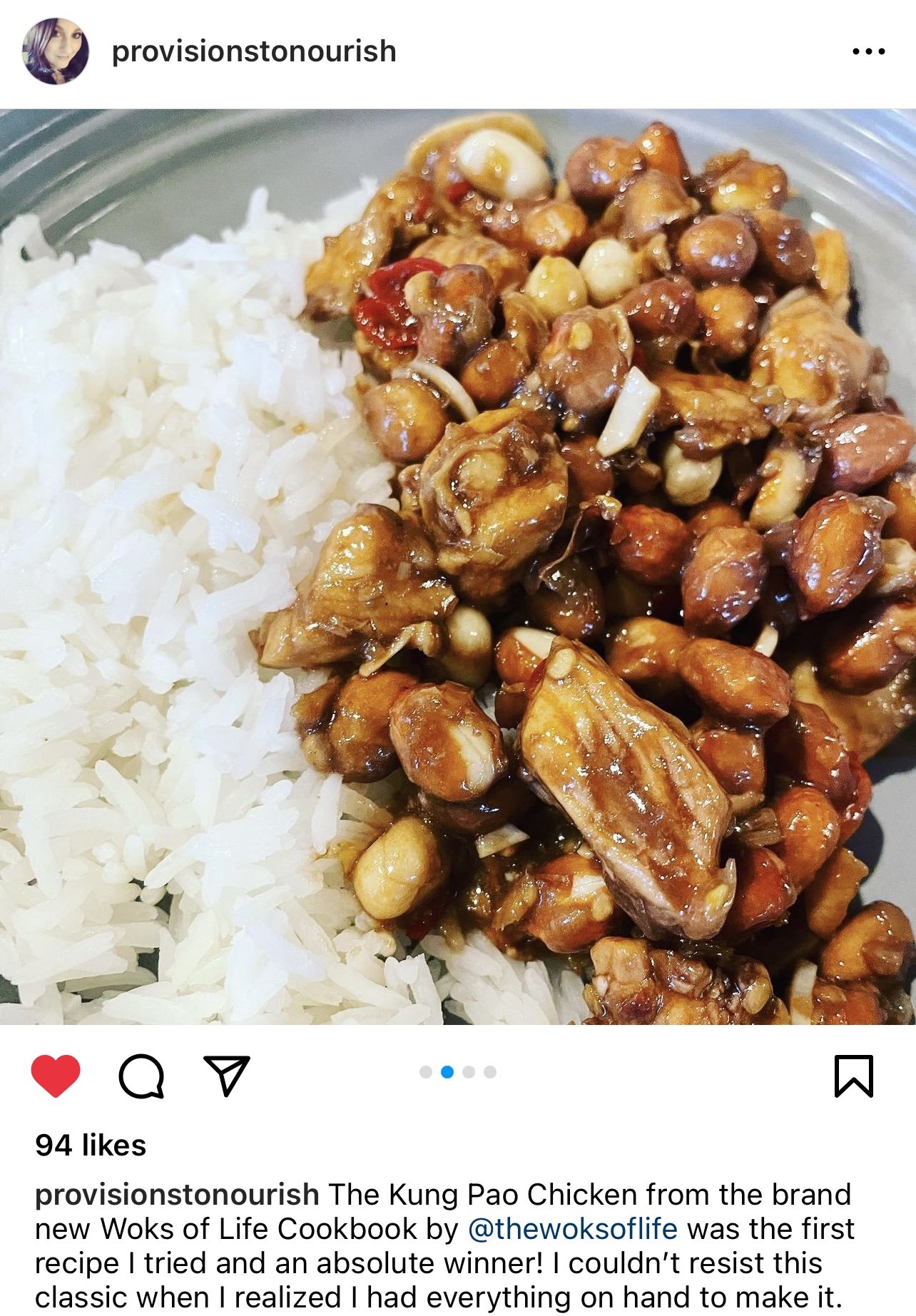 Kung Pao Chicken on Instagram from The Woks of Life Cookbook