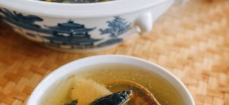 Bowl of Chinese Black Chicken Soup