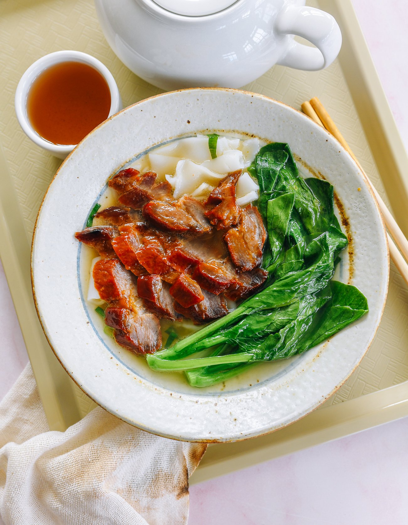 Rice Noodle Soup (Ho Fun) with Char Siu