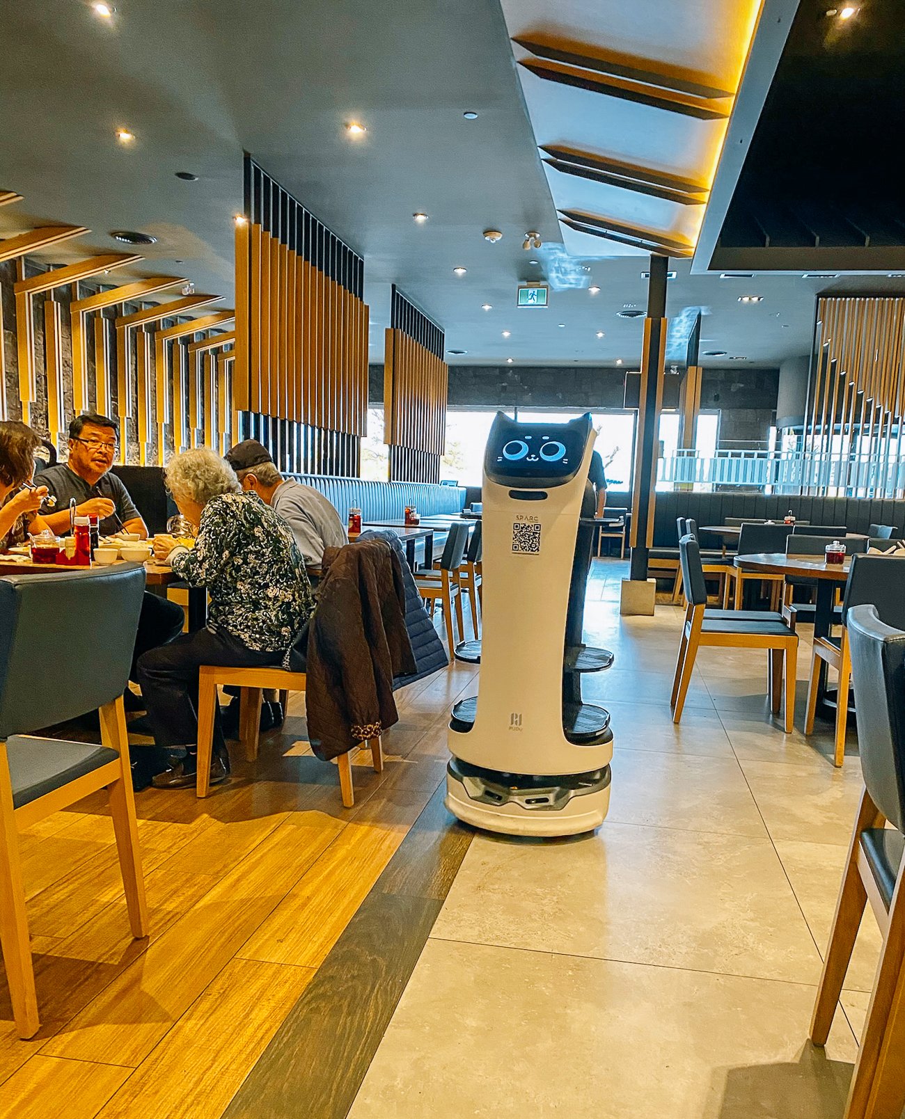 Robot waiter at Congee Queen