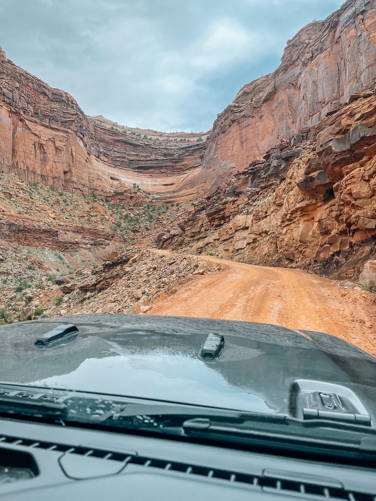 driving jeep on Shafer Trail