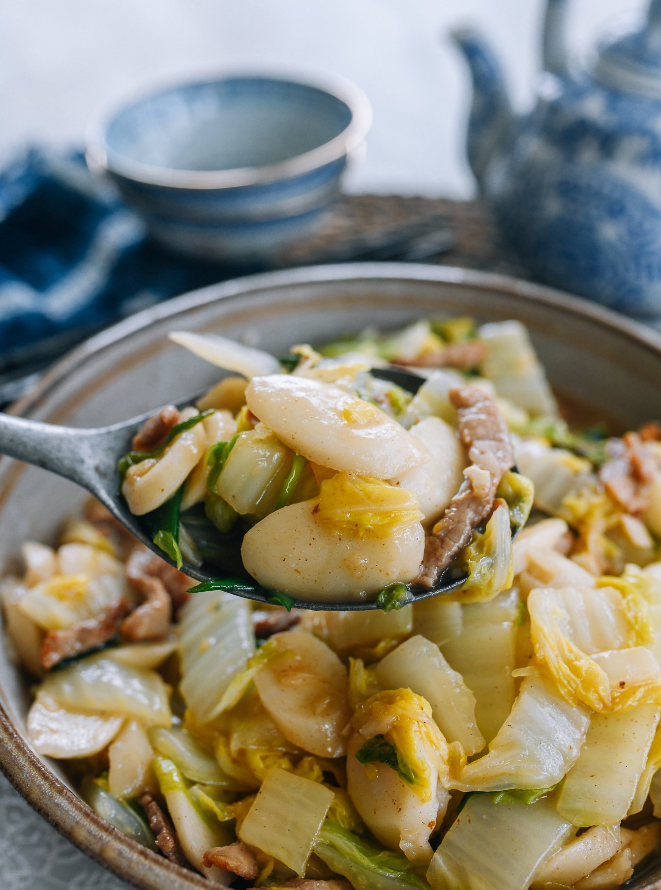 Rice Cakes with Napa Cabbage and Pork