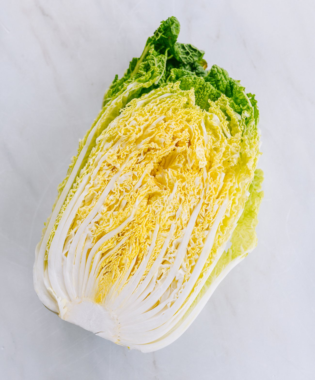 cross-section of napa cabbage