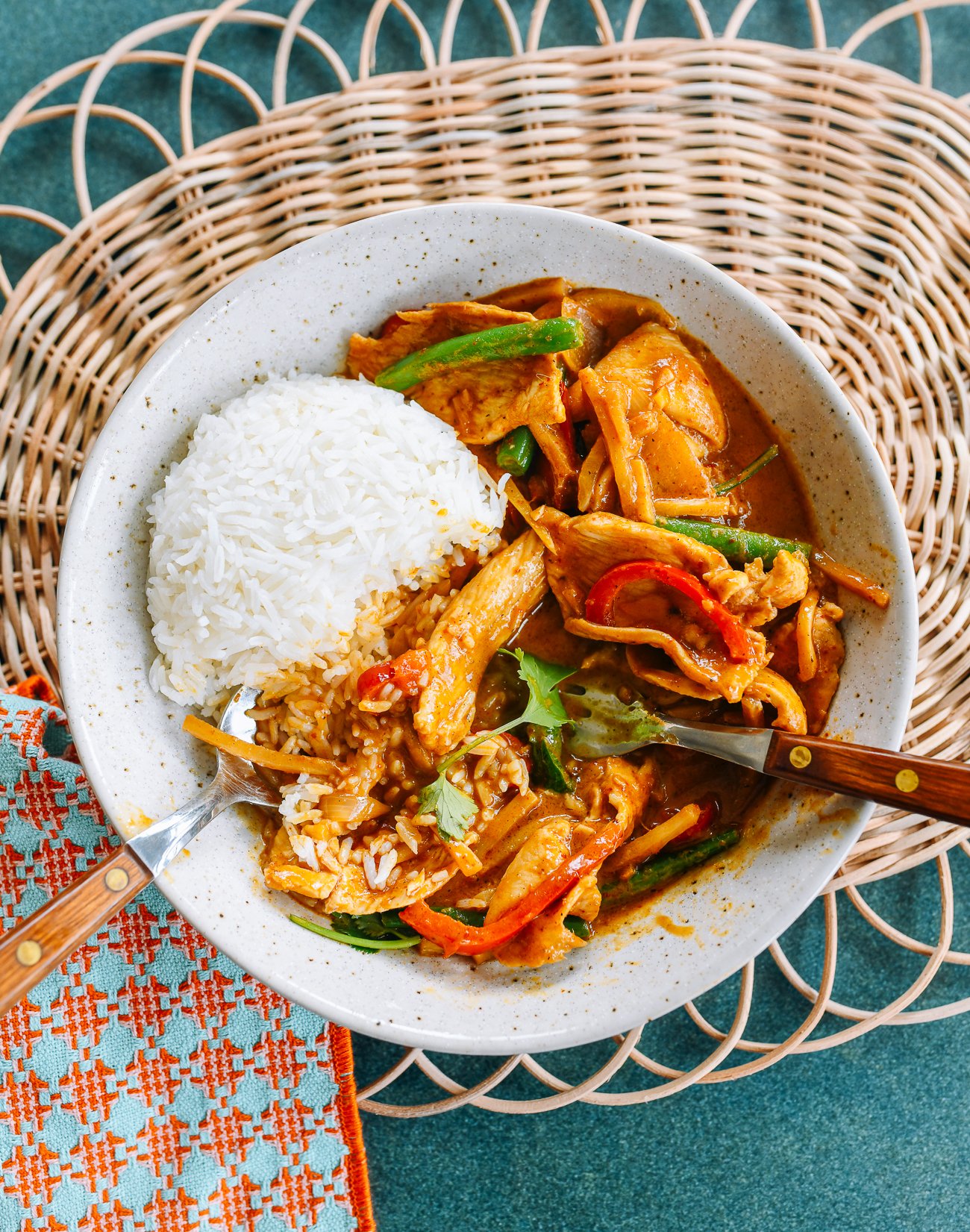 Thai Red Curry Chicken with Steamed Rice