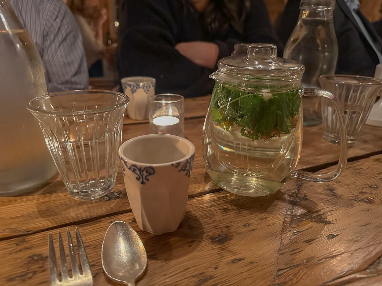 Fresh mint and chamomile tea at The Lost Kitchen