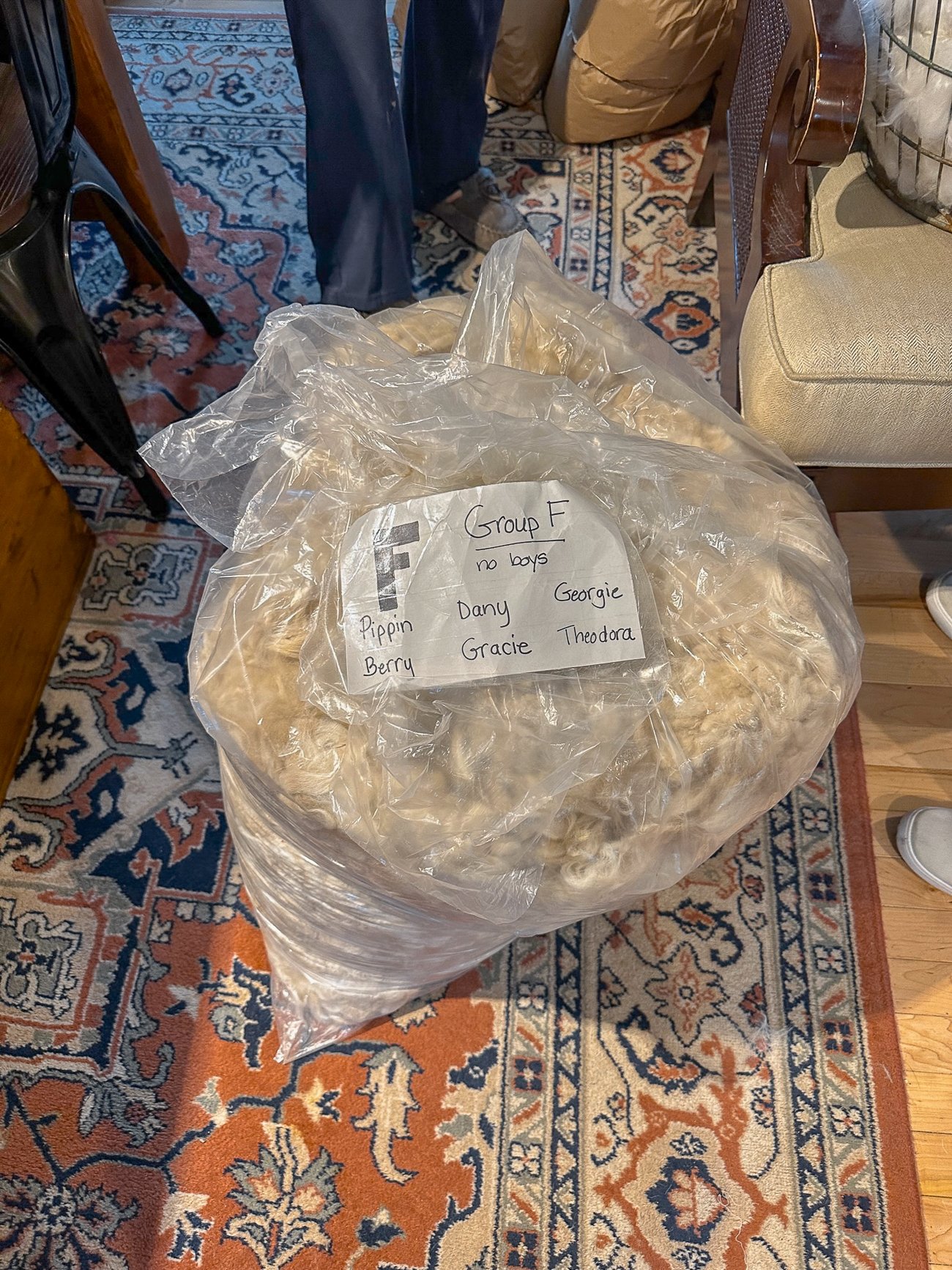 bag of alpaca fiber