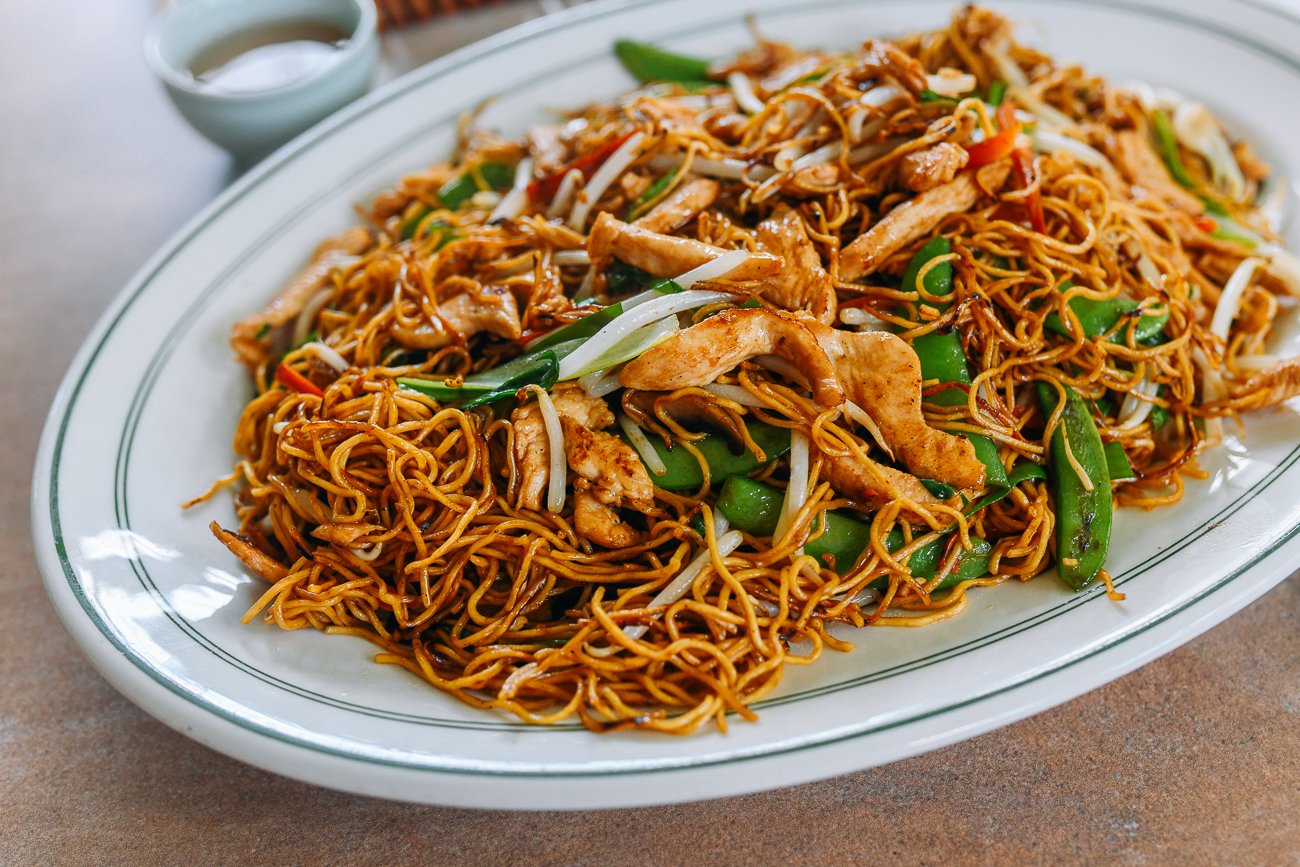 Plate of Chinese Chicken Chow Mein