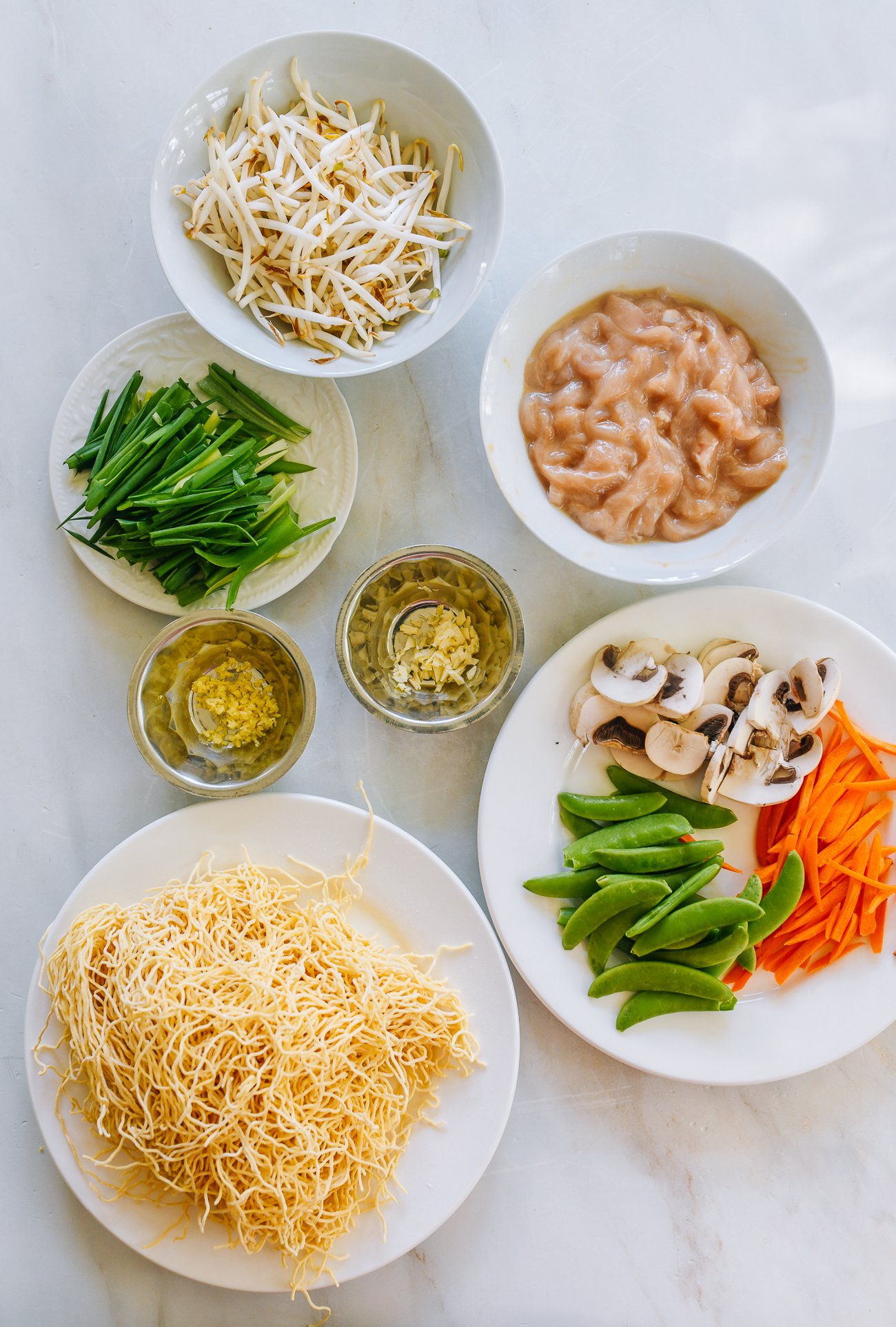 ingredients for Chinese chicken chow mein recipe