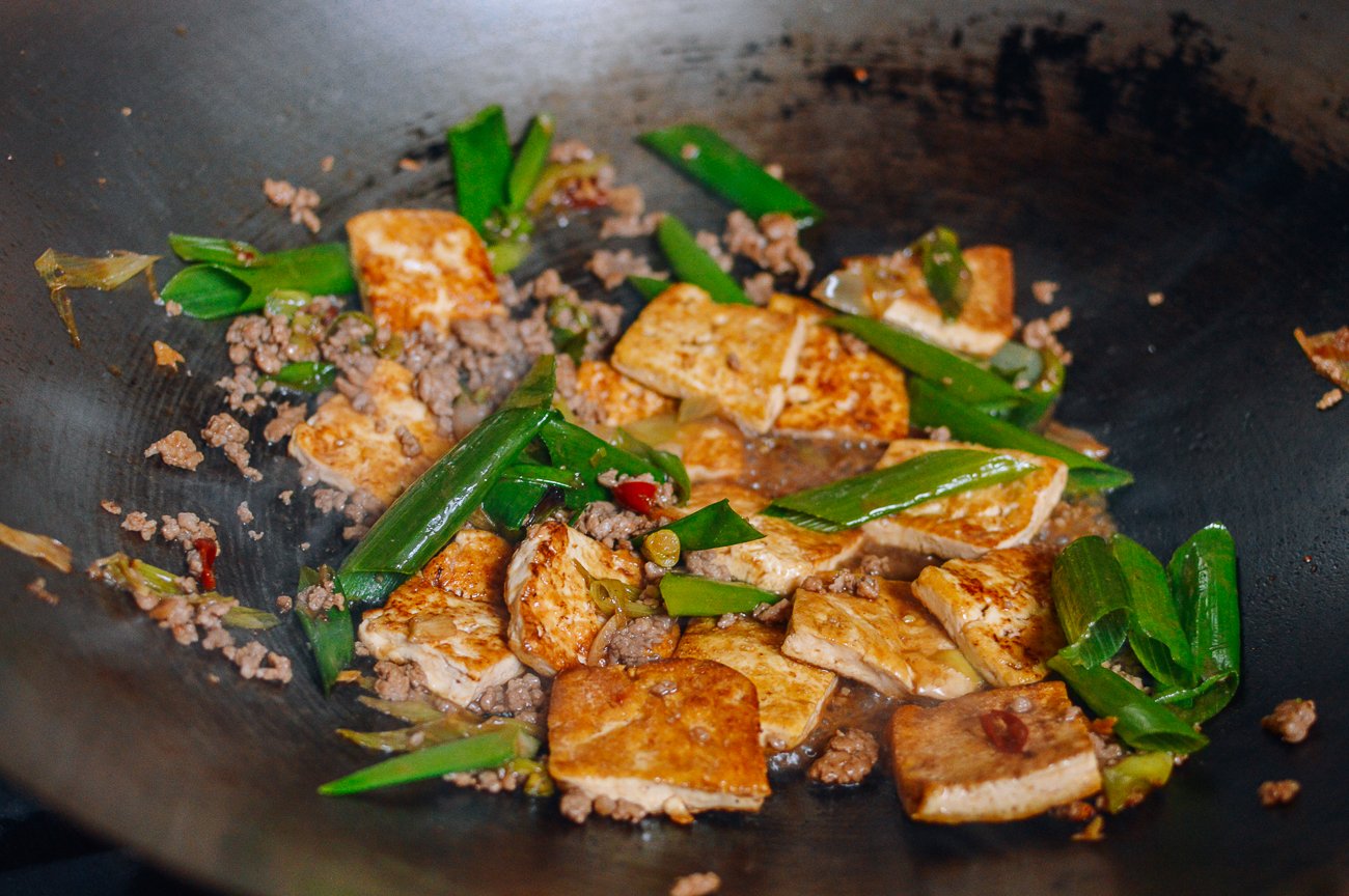 Chinese home style tofu in wok