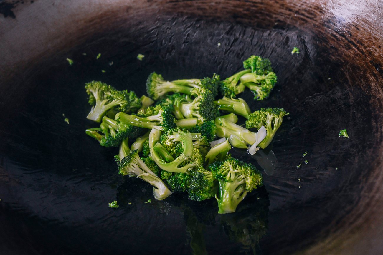 broccoli in wok