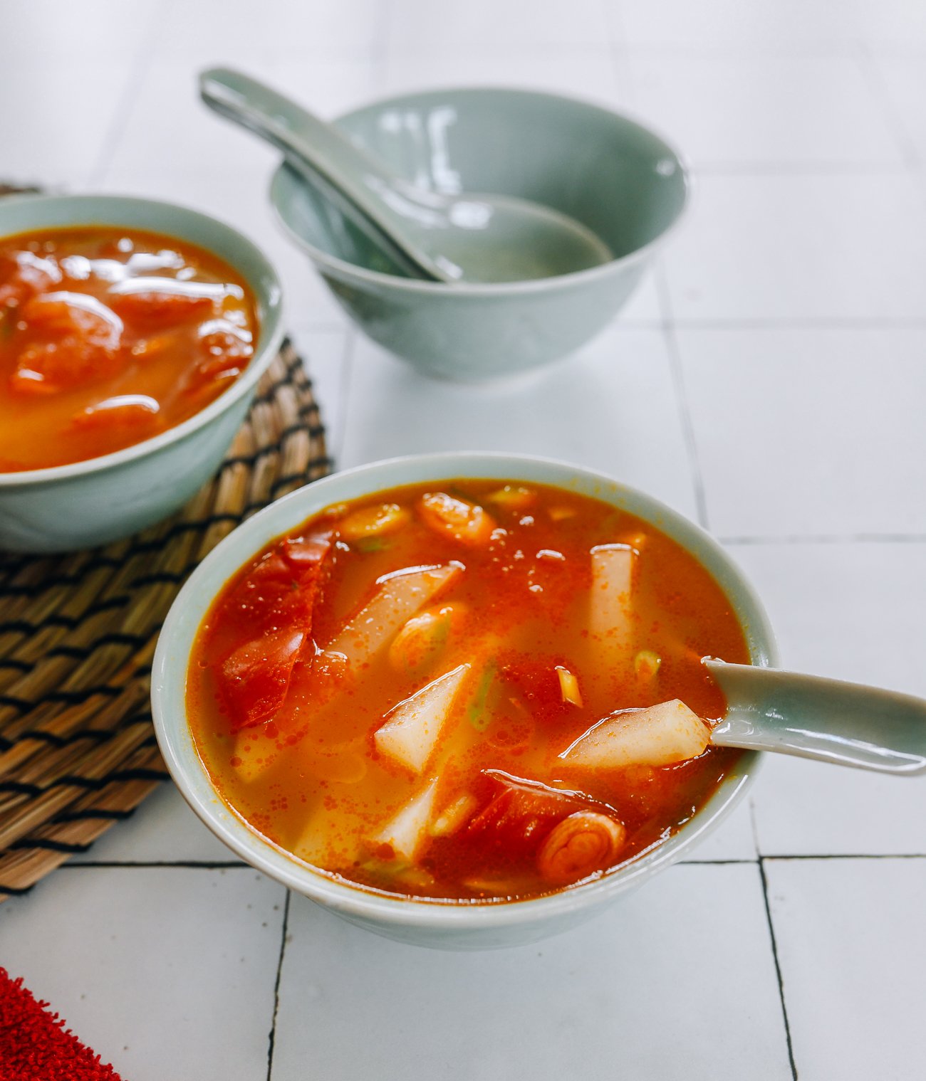 Bowl of tomato potato soup
