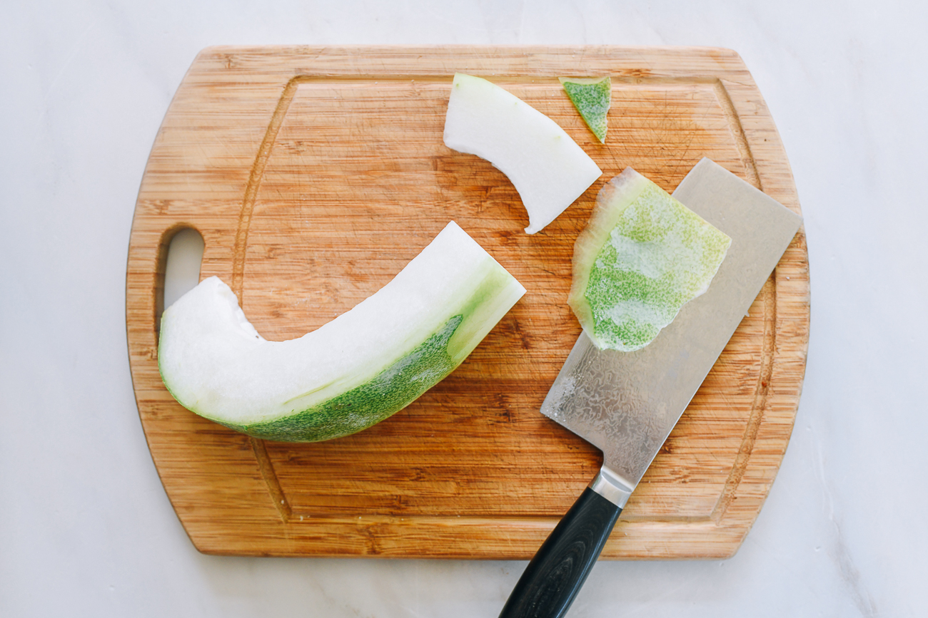 peeling winter melon
