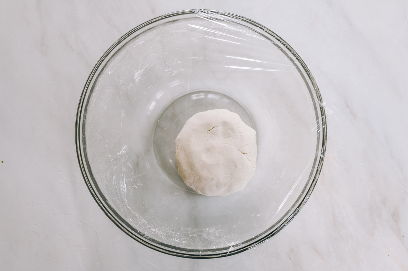 ball of gluten-free dumpling wrapper dough