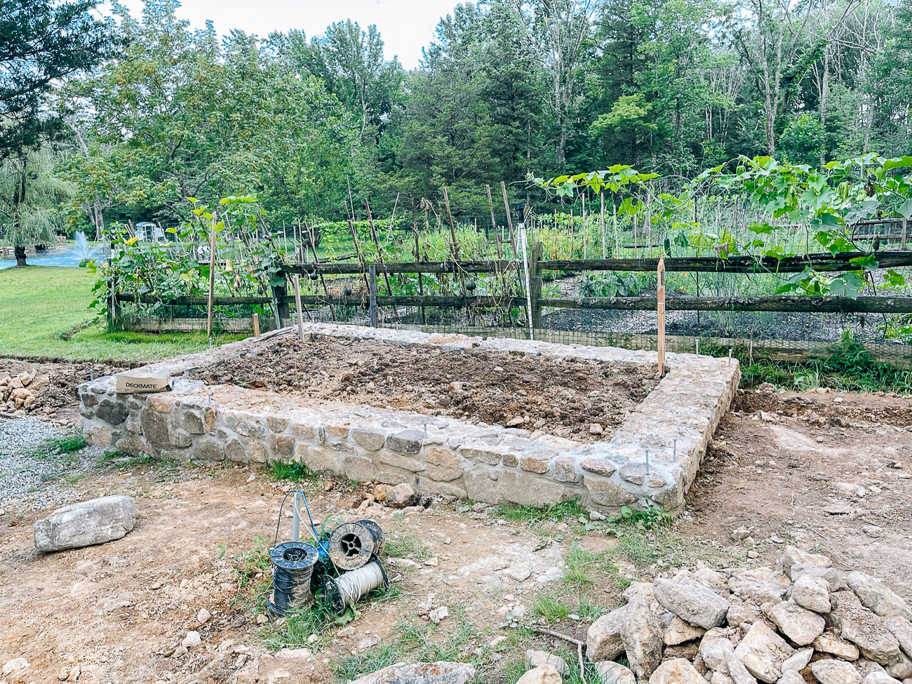 stone foundation for green house