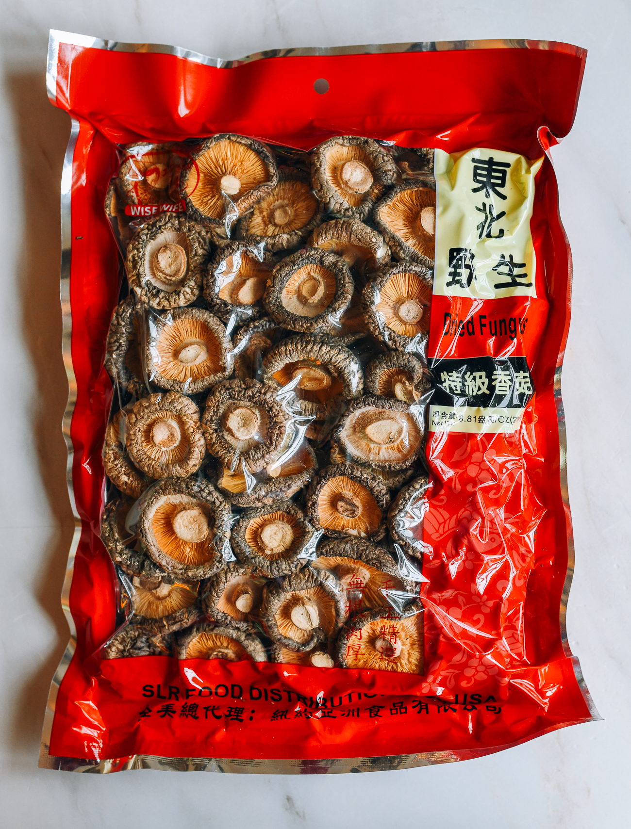 package of dried shiitake mushrooms