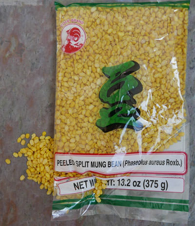 package of split mung beans