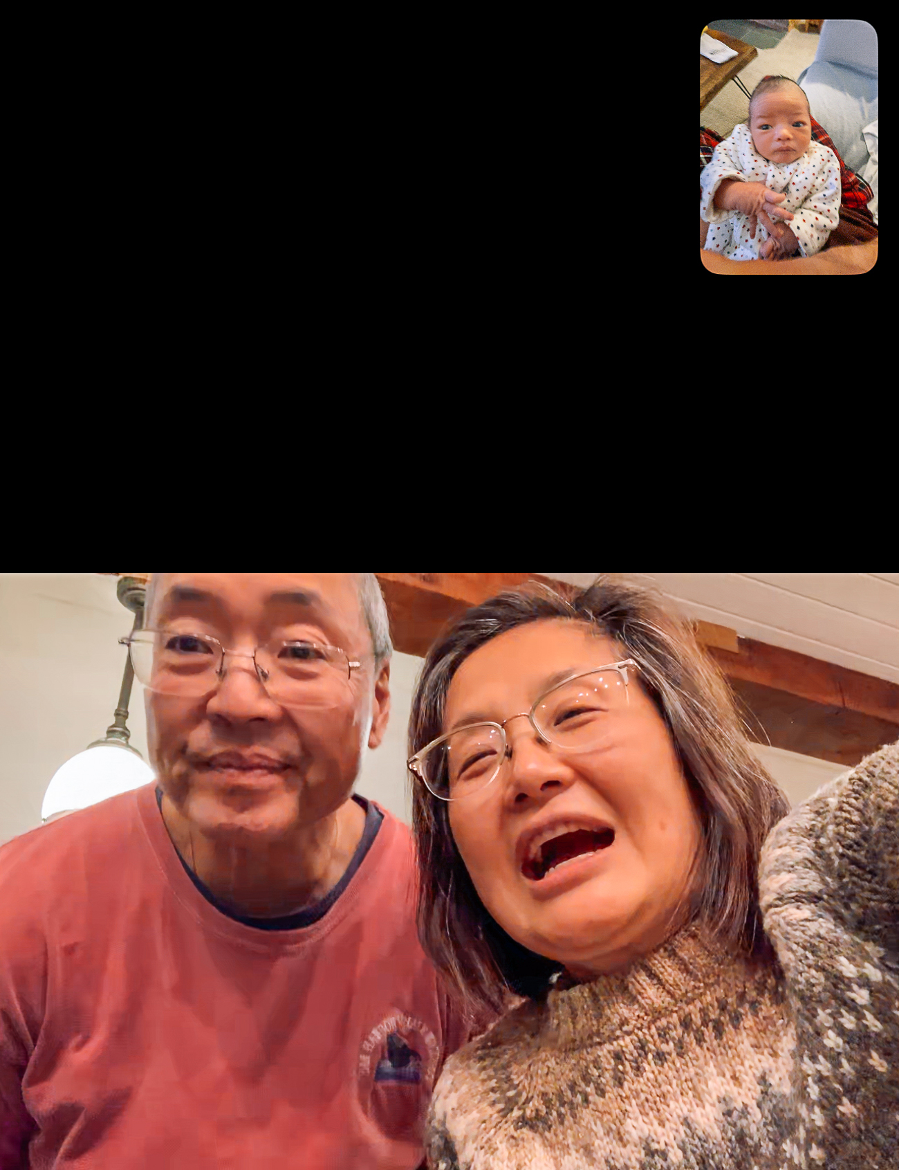 baby facetime with bill, judy, and ethan