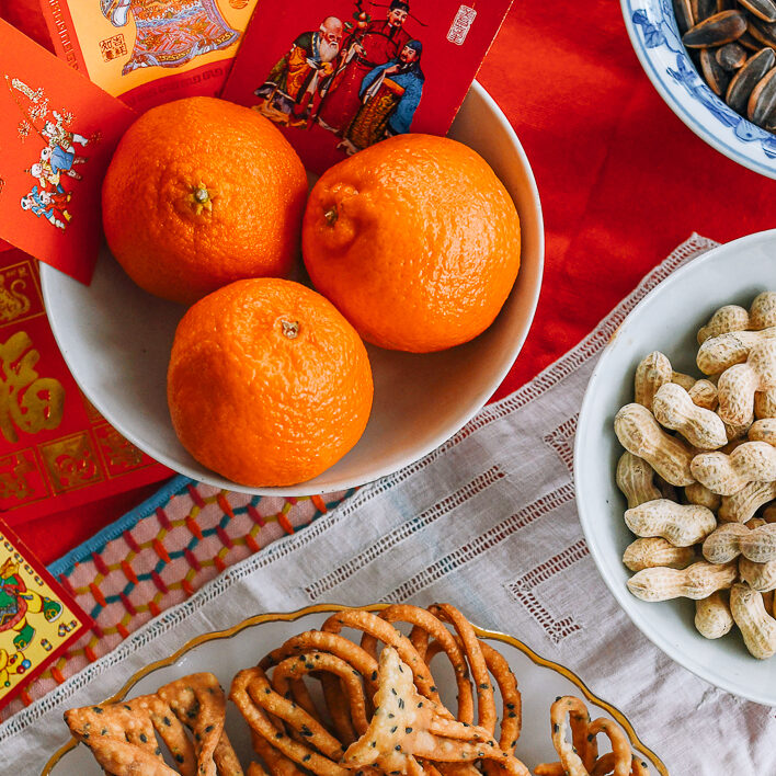 Chinese New Year Snacks on table