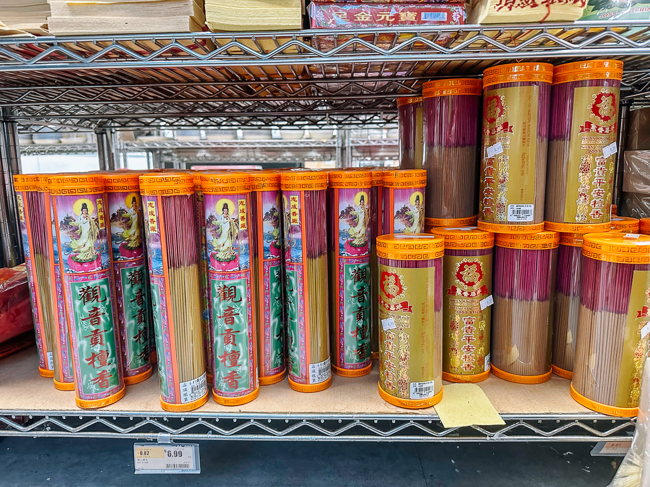 packages of incense at Chinese market