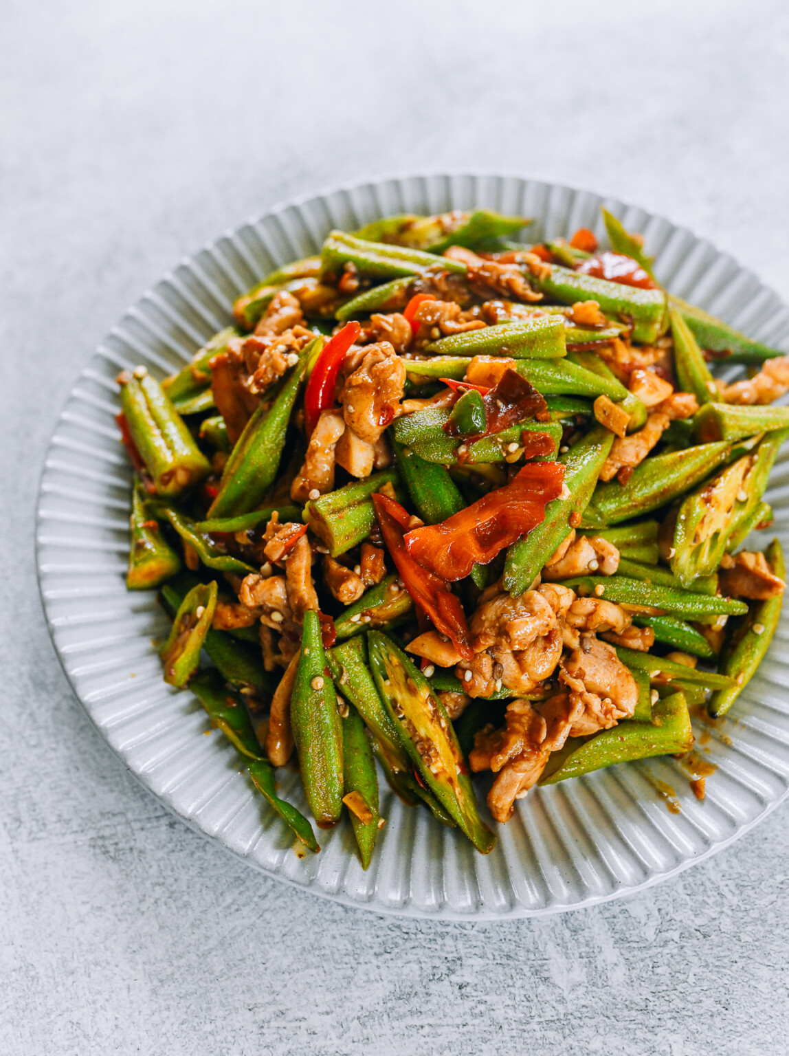 Okra Stir-fry with Chicken - The Woks of Life