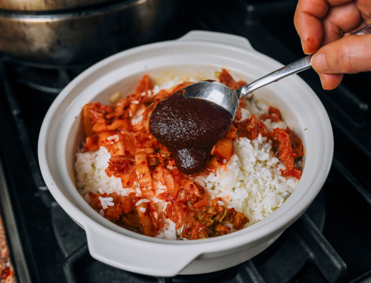 Baked Kimchi Rice with Cheese - The Woks of Life