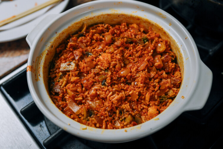 Baked Kimchi Rice with Cheese - The Woks of Life