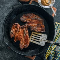 Pan-fried lamb shoulder chops recipe