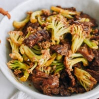 Cauliflower stir-fry with beef recipe