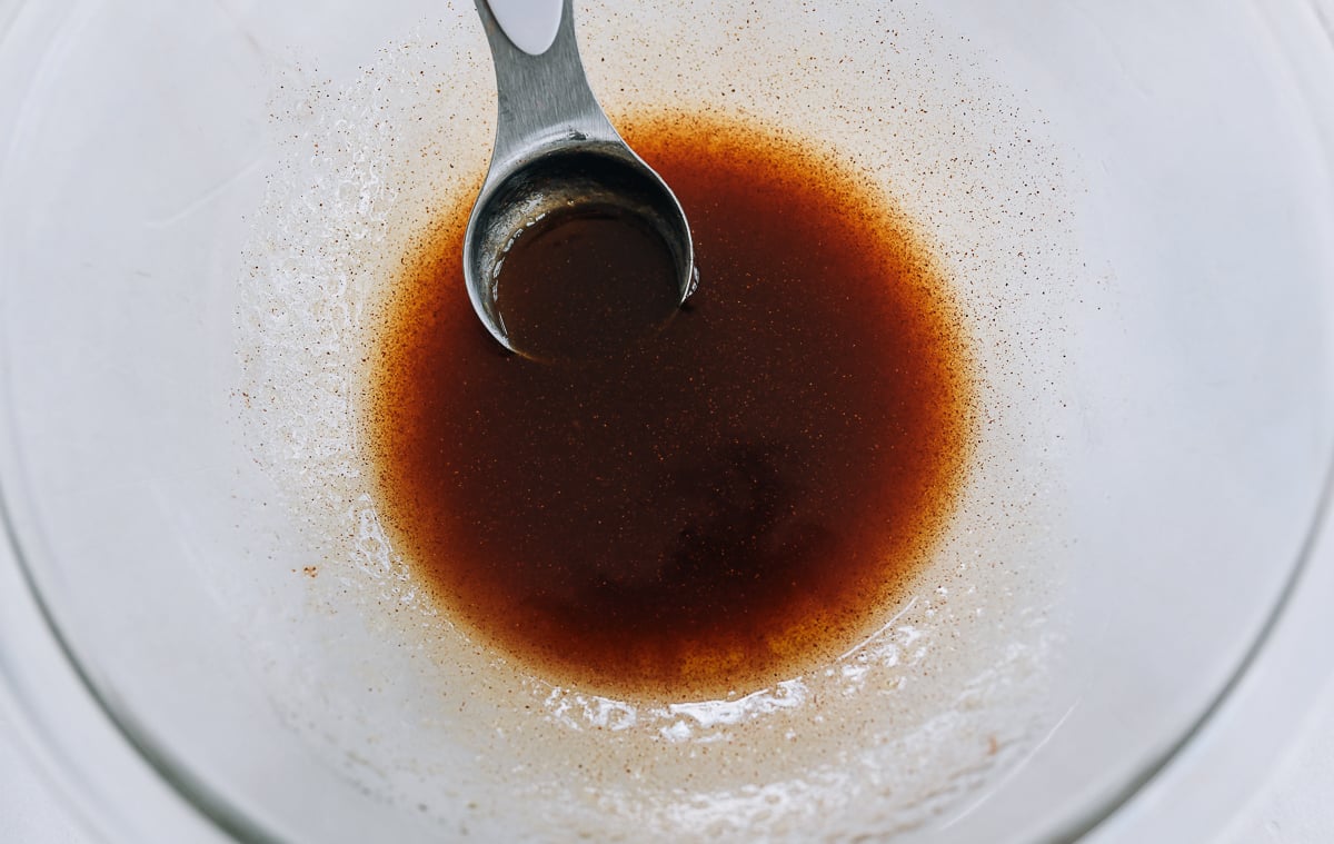 mixture of maple syrup, oil, salt, and cinnamon