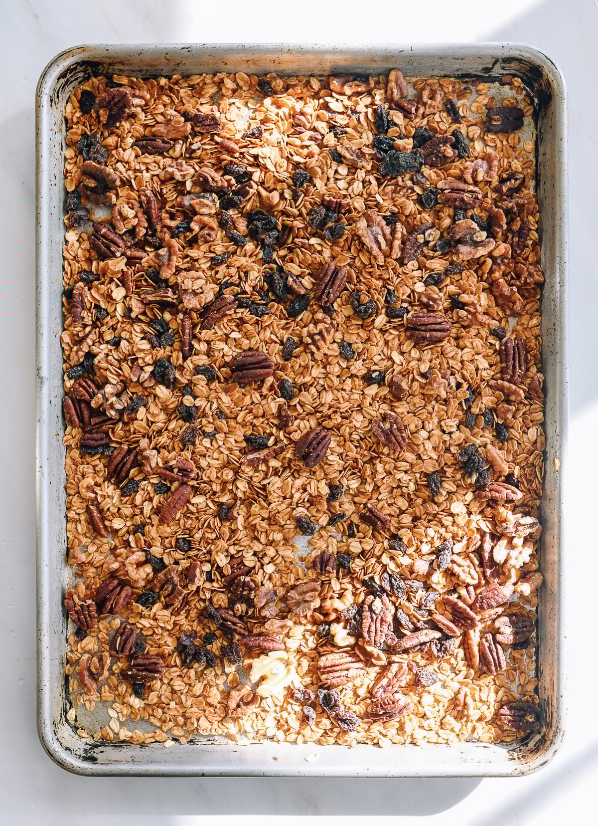 sheet pan of granola