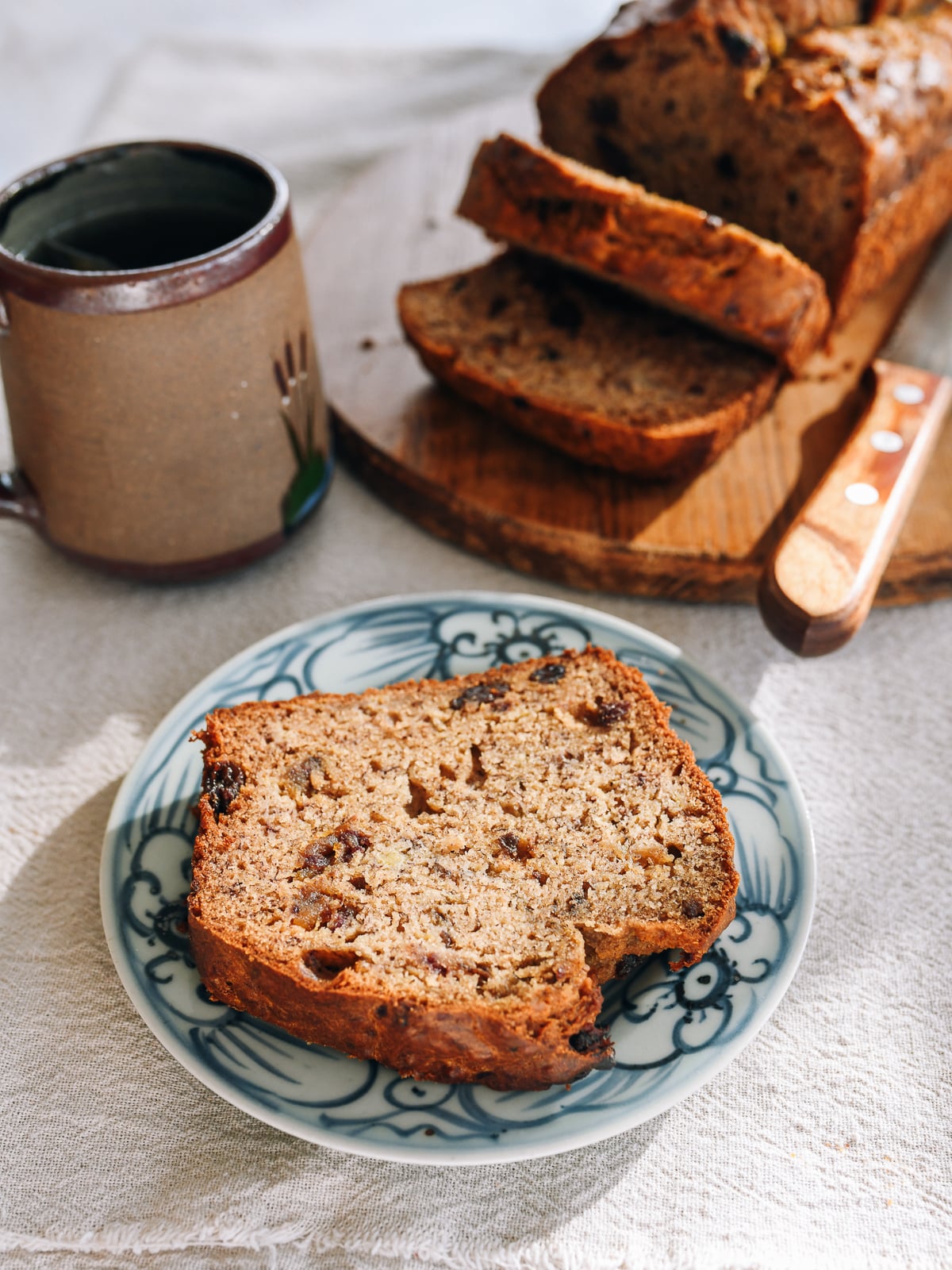 be cukraus bananų duonos riekelės