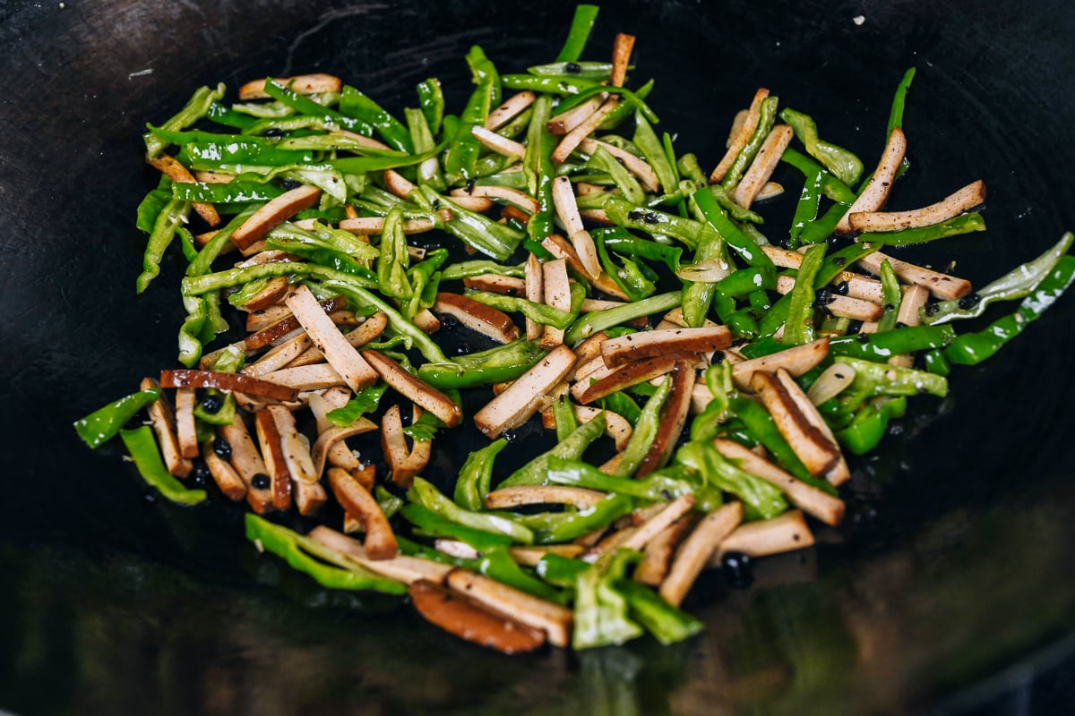 pressed tofu and peppers