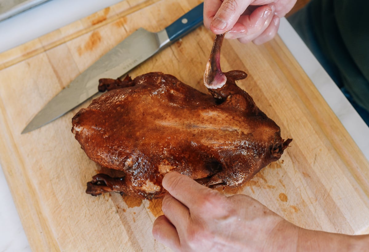 removing wing bones from braised duck