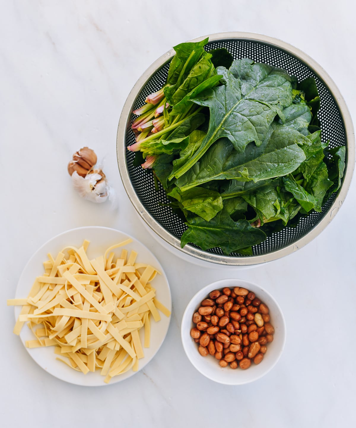 ingredients for Chinese Spinach Salad