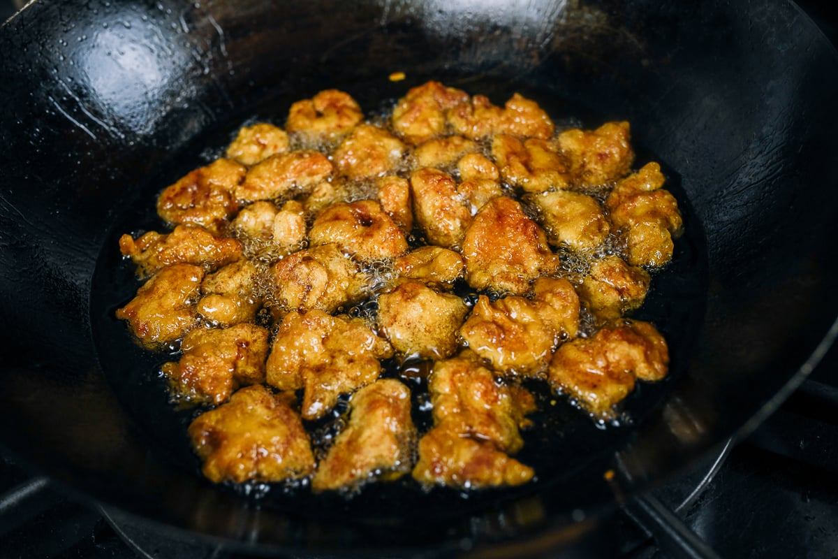 frying chicken pieces for a second time