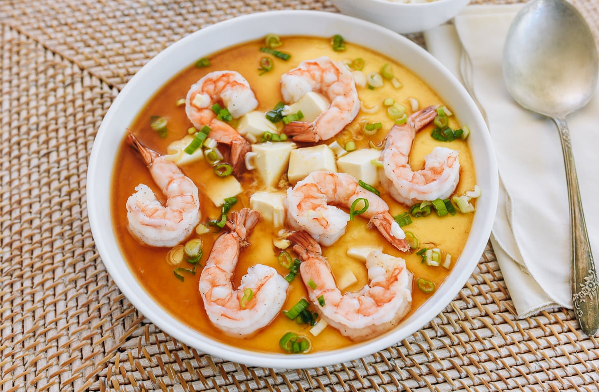 Steamed Egg with Shrimp Tofu