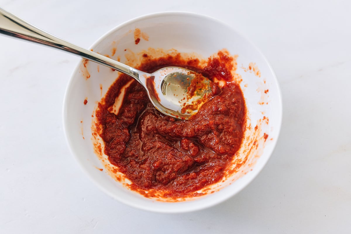 thai red curry paste mixed with honey and oil