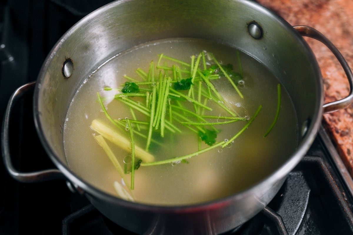 broth mixture for tom yum noodle soup