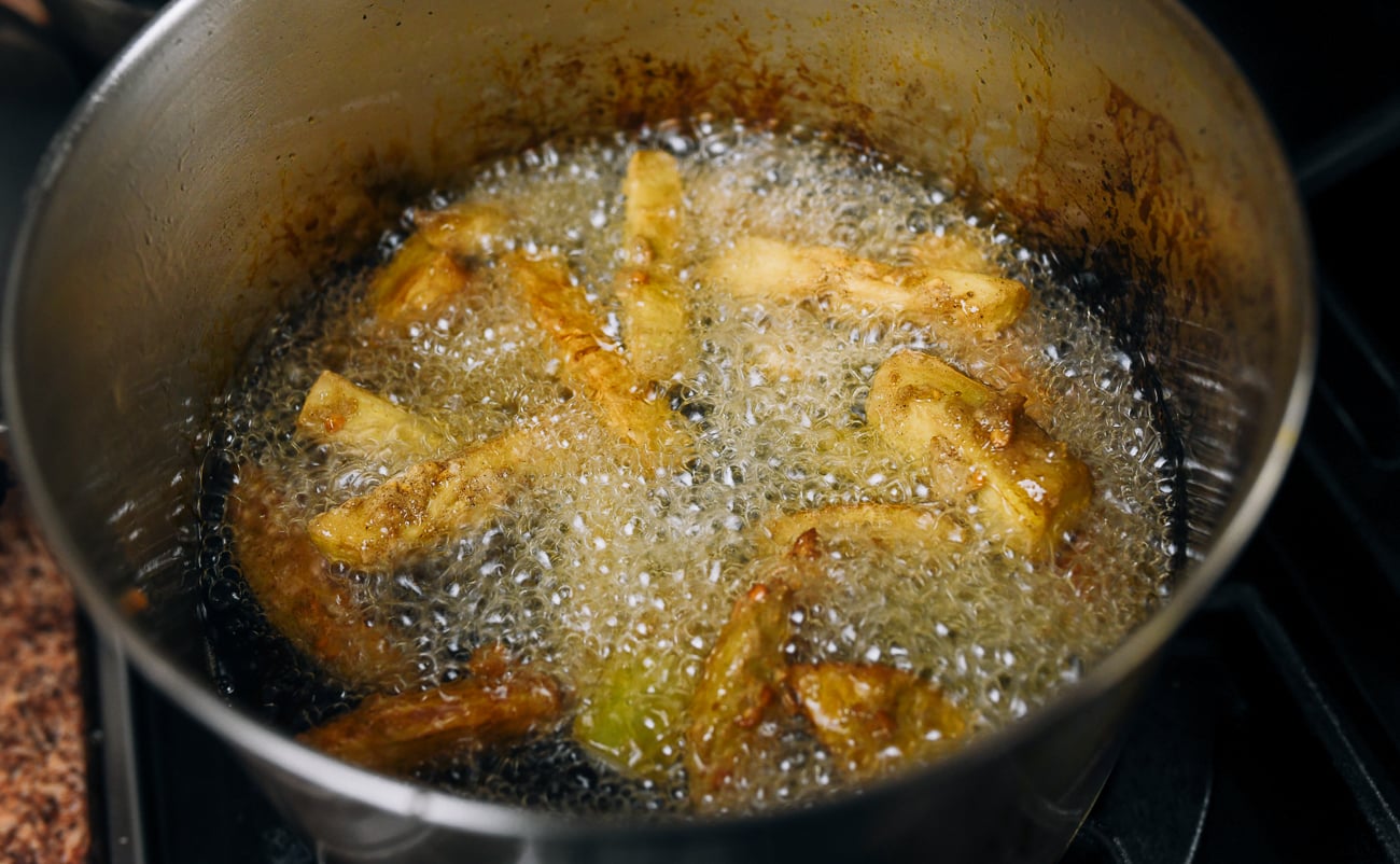 frying eggplant