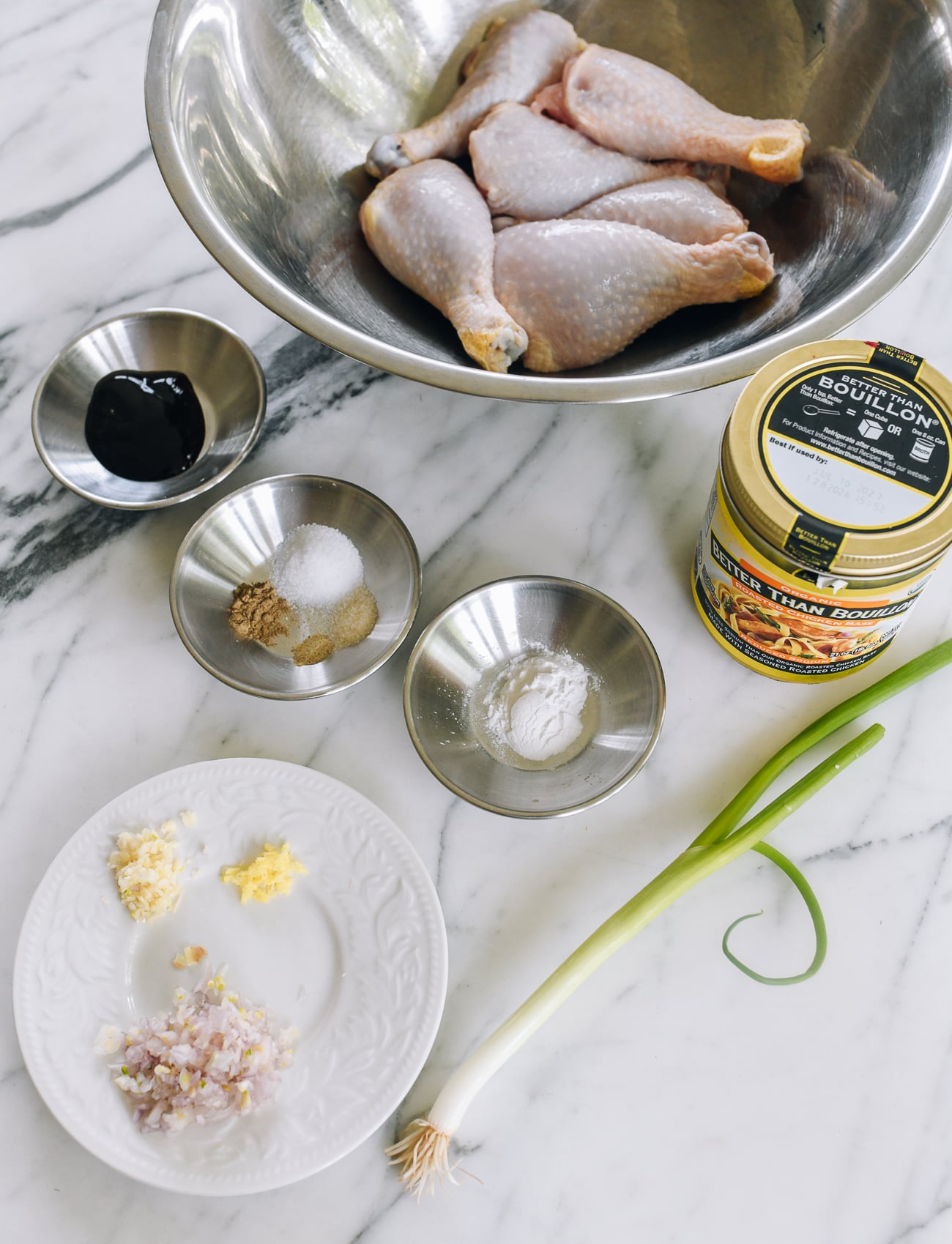 ingredients for steamed chicken with sand ginger