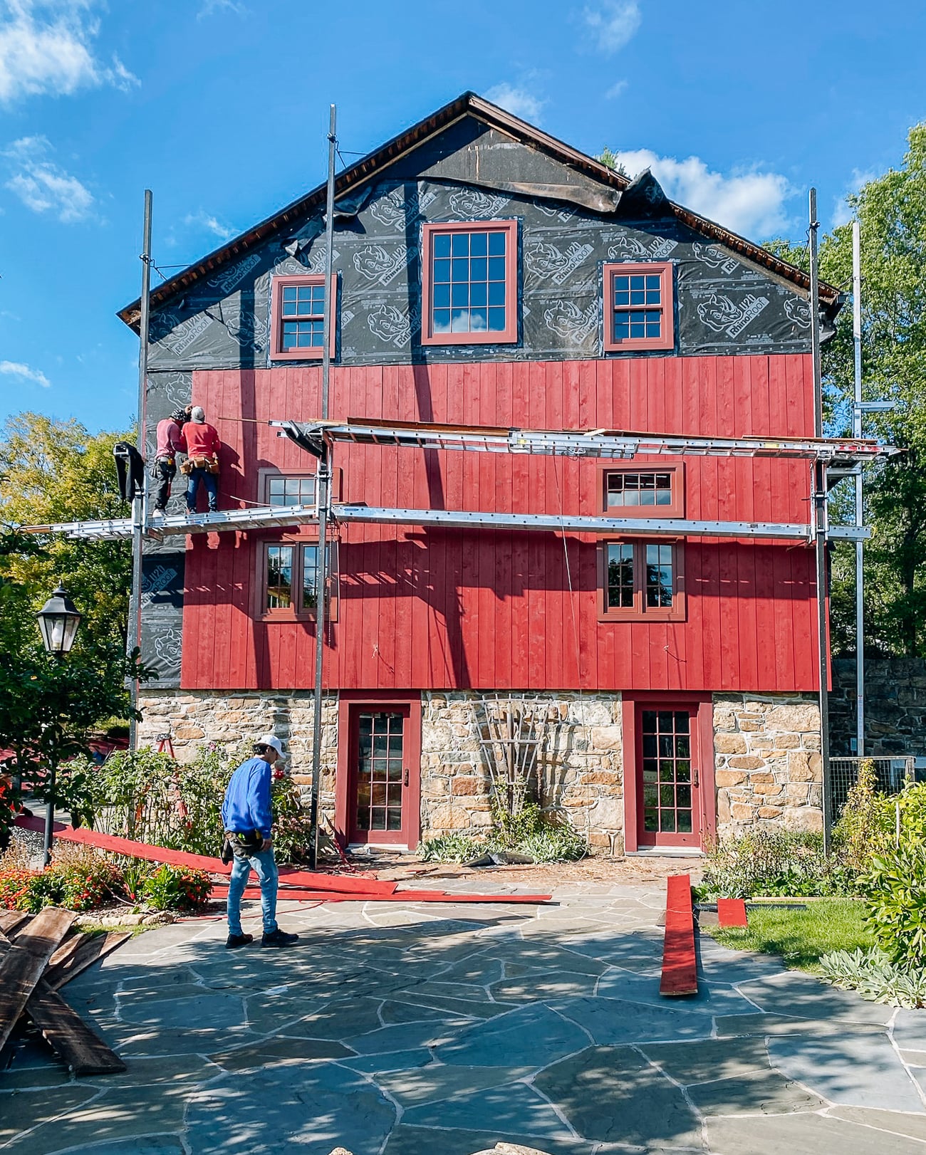 siding going up on barn