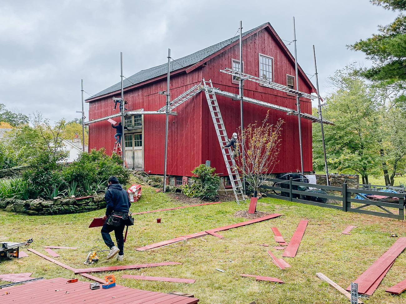 barn with new siding on it