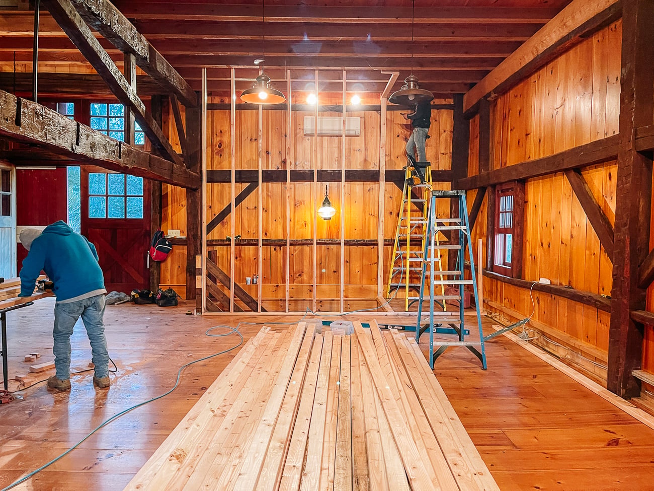 framing the barn